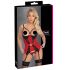 Cottelli - bustier met kanten inzetstukken set (rood) - M