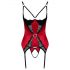 Cottelli - bustier met kanten inzetstukken set (rood) - M