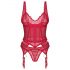 Obsessive Cupide Desir - doorschijnende kanten top set (rood)