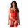 Obsessive Cupide Desir - doorschijnende kanten top set (rood) - L/XL