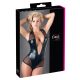 Cottelli - glanzend net bodysuit (zwart)