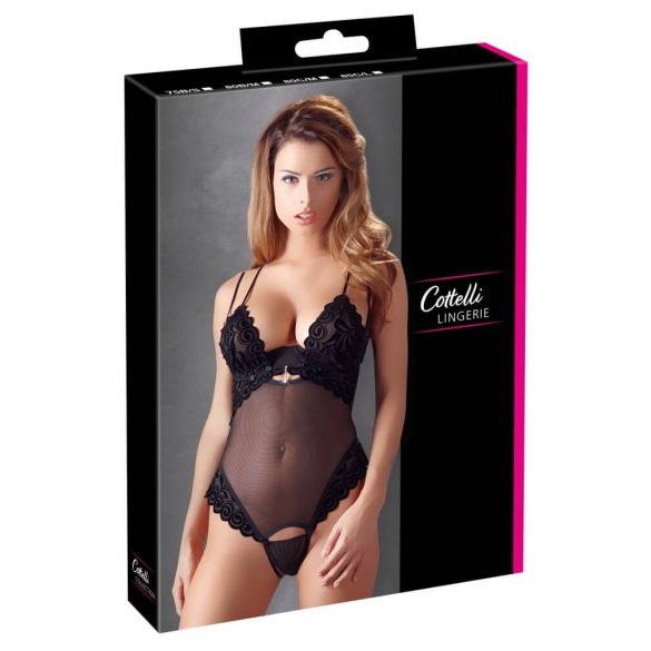 Cottelli - Fluweelachtige variabele body (zwart) - 80C/M