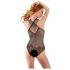 NO:XQSE - Halternek-mesh-body met bloemen en wijnstokmotief - zwart (S-L)