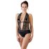 Cottelli - Kant met halter body (zwart) - M