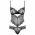 Obsessive Alluria - bloemen kant body (zwart) - L/XL