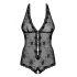 Obsessive Fiorenta - parel, open, kant body (zwart) - L/XL