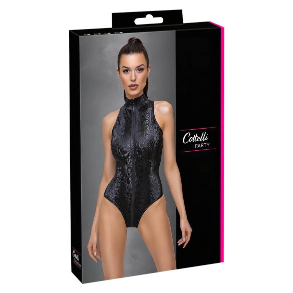 Cottelli Party - zwart slangenhuid body - L