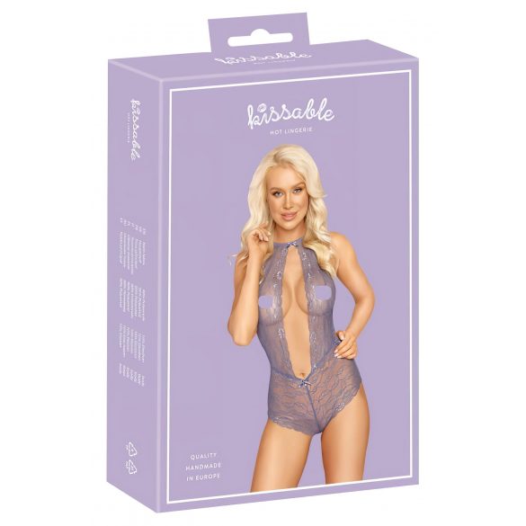 Kissable - halsband, kant body (paars)