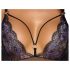 Cottelli - Body en dentelle ouverte brodée (noir-violet) - XL