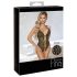 Abierta Fina - Open, kanten body met strass (zwart-goud) - XL