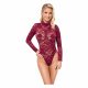 Cottelli - doorschijnend kant bodysuit (bordeaux)