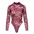 Cottelli - doorschijnend kant bodysuit (bordeaux)