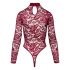 Cottelli - doorschijnend kant bodysuit (bordeaux)