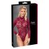 Cottelli - doorschijnend kant bodysuit (bordeaux)