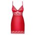 Obsessive Lovica - kanten nachtkleding met string (rood) - 2XL