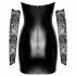 Noir - latex jurk met kanten inzet (zwart)