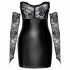 Noir - latex jurk met kanten inzet (zwart) - M