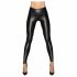 Zwart - lange, glanzende legging - M