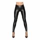 Zwart - lange, glanzende legging - L