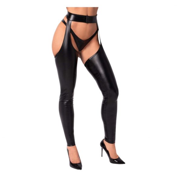 Noir - glanzende panty - chaps (zwart)