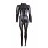 Cottelli - glanzend party jumpsuit met lange mouwen (zwart) - M