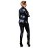 Cottelli Plus Size - glanzende party jumpsuit met lange mouwen (zwart)