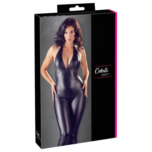 Cottelli Party - glanzend jumpsuit (zwart) - M