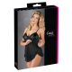 Cottelli - Luchtige, geribde babydoll (zwart) - M