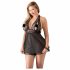 Cottelli Plus Size - kanten babydoll (zwart) - 4XL