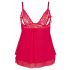 Cottelli Plus Size - kanten, los babydoll (rood) - 3XL