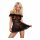 Obsessive Flores - gerimpte bloemen babydoll met string (zwart) - L/XL