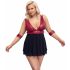 Cottelli Bondage Plus Size - dieprol babydoll (rood-zwart)