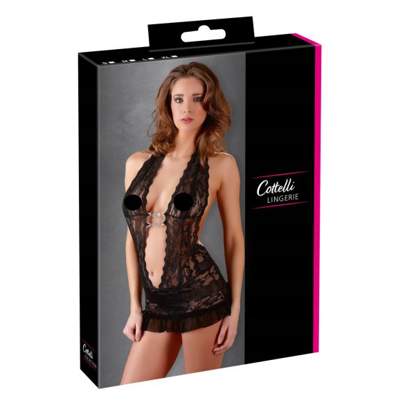 Cottelli - Halter kanten mini (zwart)