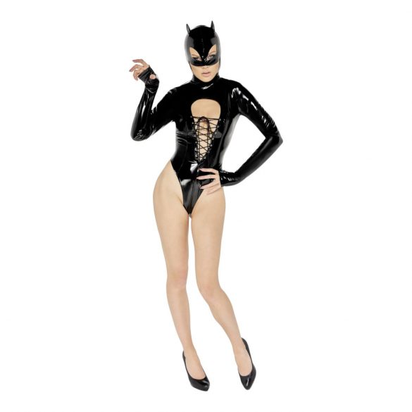 Zwarte Fluweel - Batwoman body met lange mouwen (zwart)