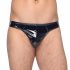 Black Level - Classic Men's Patent Thong (Black)  - M