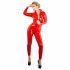 LATEX - damesoverall met lange mouwen (rood) - M