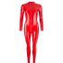 LATEX - vrouwelijk overall met lange mouwen (rood) - M