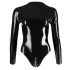 LATEX - lange mouw dames body (zwart)