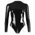 LATEX - lange mouw dames body (zwart)