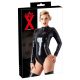 LATEX - lange mouw dames body (zwart) - M