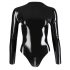 LATEX - lange mouw dames body (zwart) - 2XL