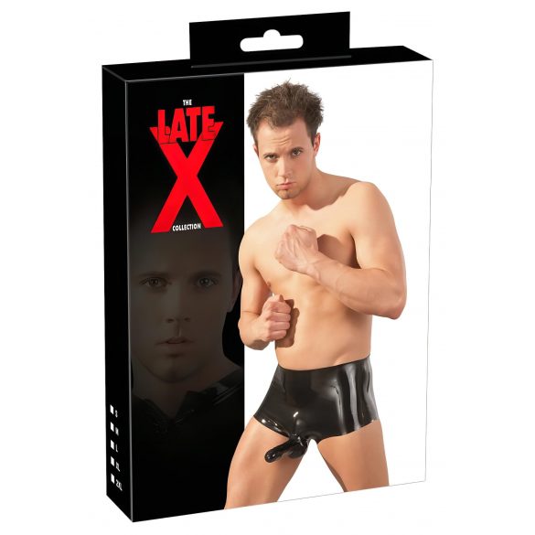 LATEX - boxer met penishoes (zwart)