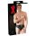 LATEX - mannen slip met ingebouwde anale dildo (zwart) - M