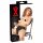 LATEX - damesondergoed 2stuks met opblaasbare interne dildo (zwart) - M