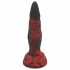 OgazR Hell Dong - Zuignap ribbel dildo - 20 cm (zwart-rood)