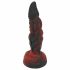 OgazR Hell Dong - Zuignap ribbel dildo - 20 cm (zwart-rood)