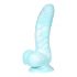 OgazR zee serpent - zuignap ribbel dildo - 17 cm (blauw-wit)