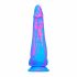 Inkipus - siliconen dildo met testikels - 18cm (blauw-roze)