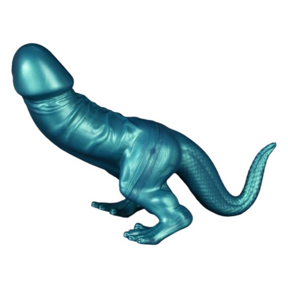 Toppedmonster - dinosaurus siliconen dildo - 26 cm (turkoois)