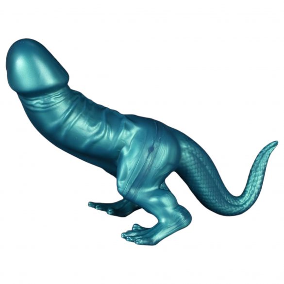 Toppedmonster - dinosaurus siliconen dildo - 26 cm (turkoois)